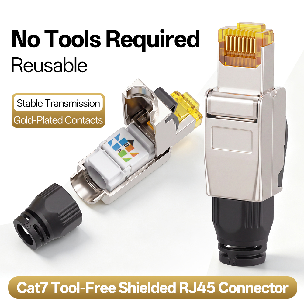 Rj45 Jack - Connettore RJ45 Cat7 senza utensili, schermato,