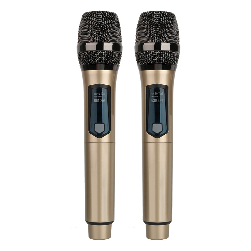 Ribbon Microphone - Microfono wireless a 2 canali UHF,