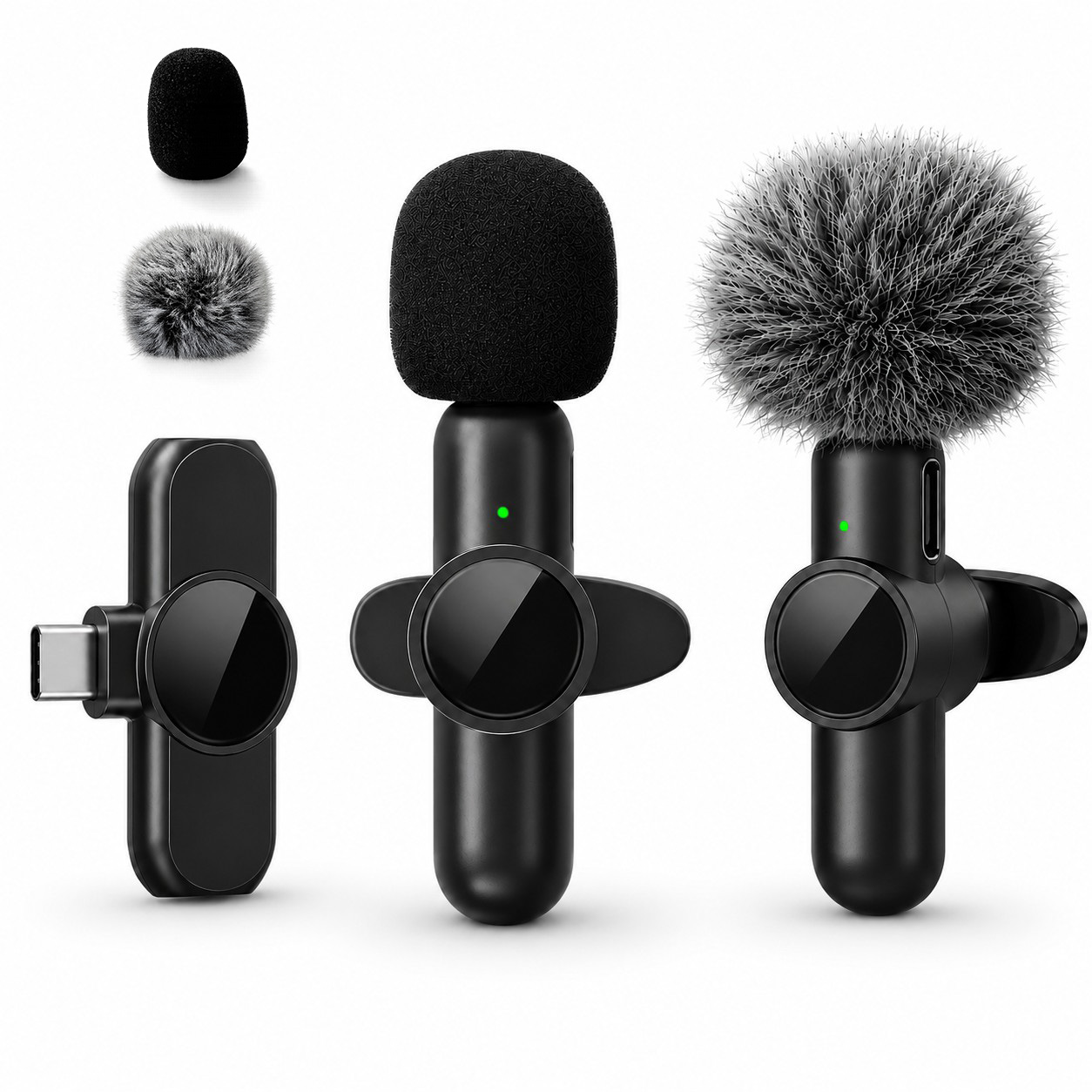 Condenser Microphone Kit - Microfono Lavalier Wireless, con Cancellazione del