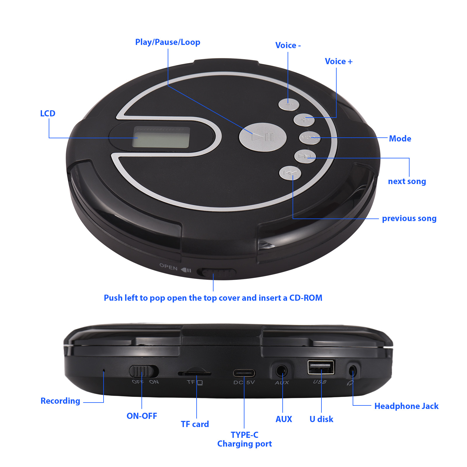 Lettore CD con Cuffie Cablate, - Speaker Wire recensione e prezzo